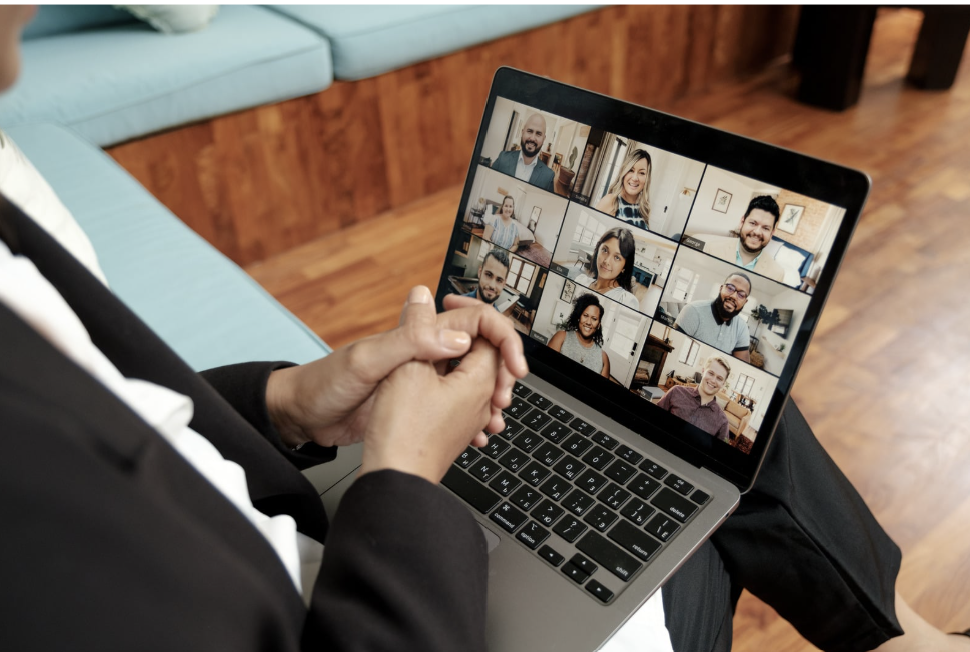 Virtual cohort session in progress on a laptop